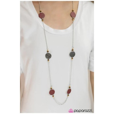 Deep In The Woods Red/Multi Necklace