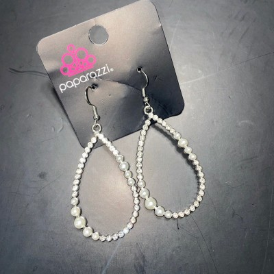 Say No More White Earring